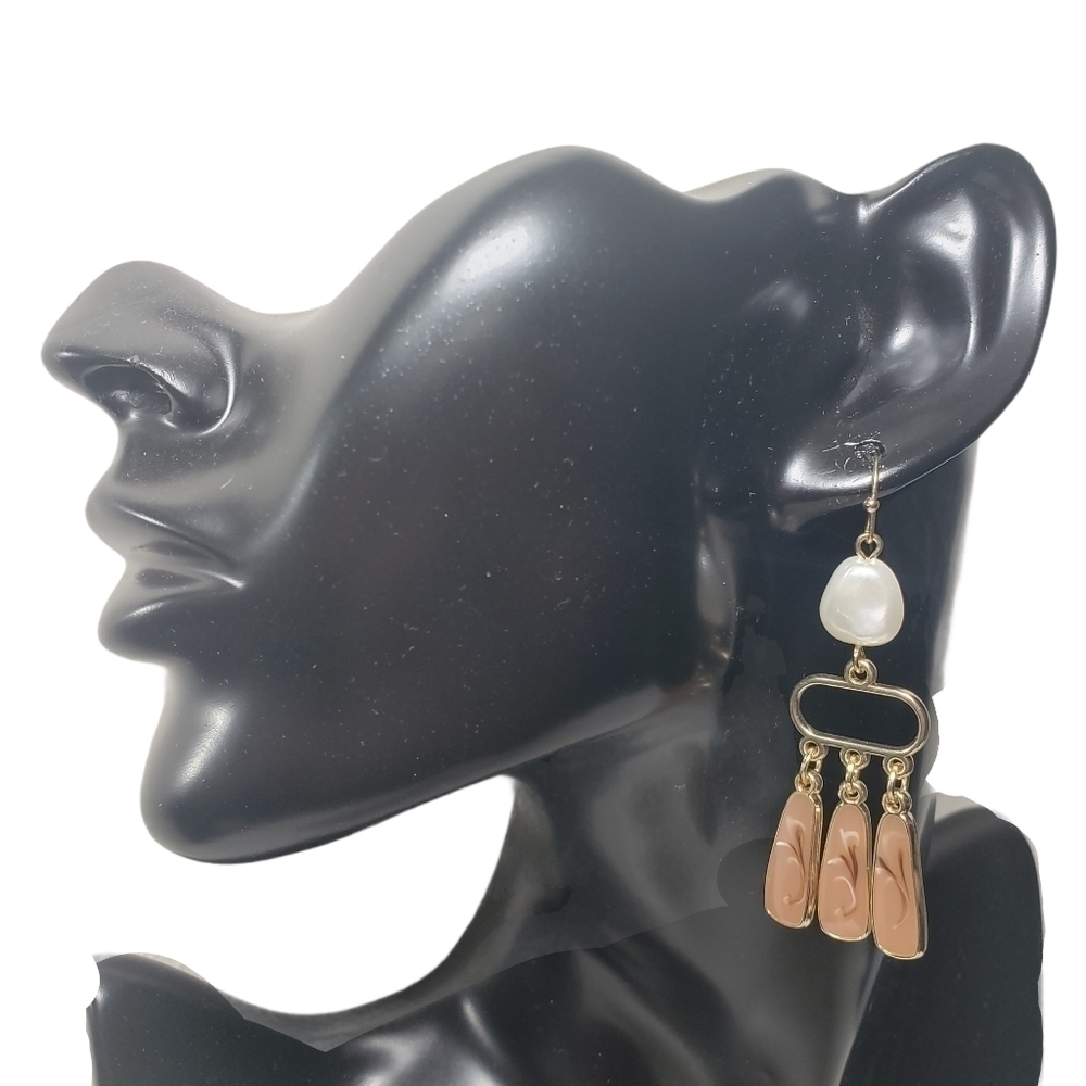 A New Day Tan Drop Hook Earrings Sz OS
